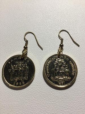 Beautiful vintage coin earrings