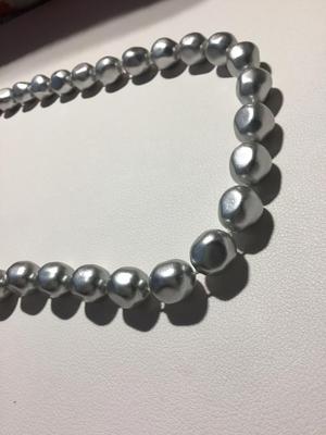 Light gray colored beaded fashion necklace