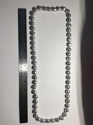 Light gray colored beaded fashion necklace