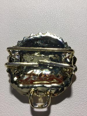 Gold tone shell scarf jewelry vintage