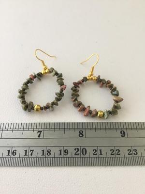 Gold tone hoop fashion earring