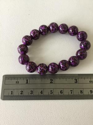 Purple stretchy animal beaded bracelet