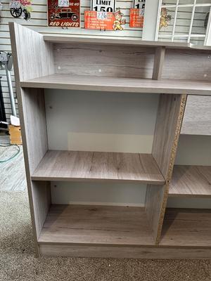 RETAIL CHECKOUT COUNTER WITH LIGHTED DISPLAY CASE