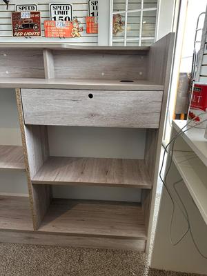 RETAIL CHECKOUT COUNTER WITH LIGHTED DISPLAY CASE