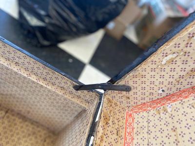 ANTIQUE TRUNK WITH BRASS ACCENTS