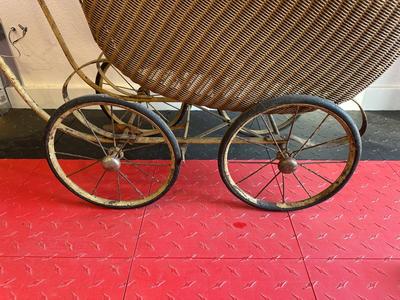 ANTIQUE WICKER DOLL CARRIAGE