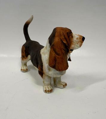 Basset Hound Dog Figurine Andrea by Sadek #7733 Japan Vintage Porcelain Bisque