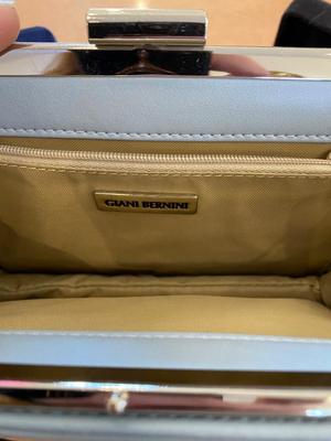 GIANI BERNINI CLUTCH AND SILVER AND BLUE TONE JEWELRY