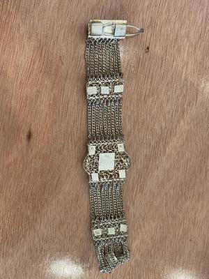 GIANI BERNINI CLUTCH AND SILVER AND BLUE TONE JEWELRY