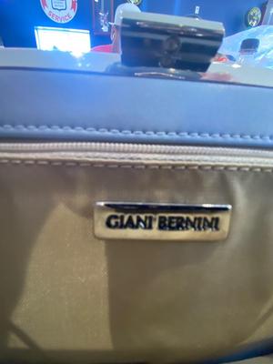 GIANI BERNINI CLUTCH AND SILVER AND BLUE TONE JEWELRY