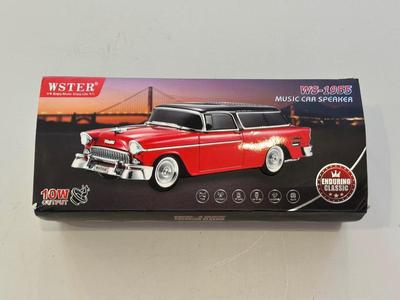 1955 CHEVY WAGON RADIO, RAT FINK LICENSE PLATE AND SEW/IRON ON PATCH