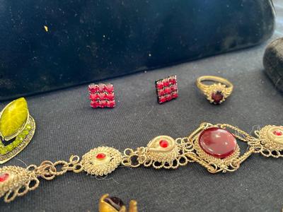 PARAY CLUTCH, WIND UP WATCH, BROOCH, CHOKER, AND EARRINGS
