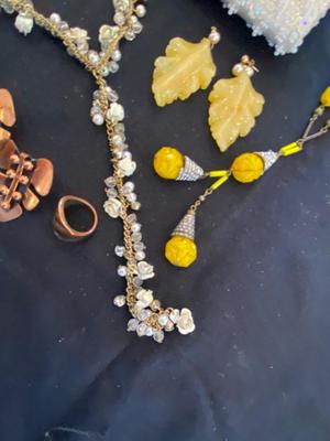 LA REGALE CLUTCH AND COSTUME JEWELRY SOME FOR REPAIR OR REPURPOSE