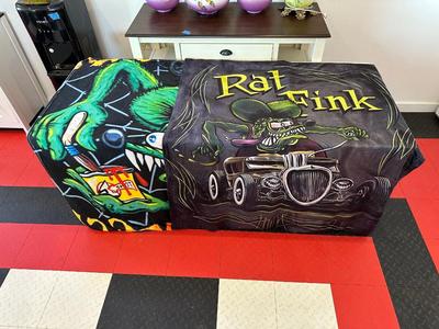 2 RAT FINK THROW BLANKETS