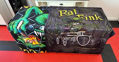 2 NEW RAT FINK THROW BLANKETS