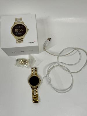 Fossil Q Venture Crystal Accent Gold-Tone Gen 3 Smart Watch with Black Dial (Model: FTW6001)