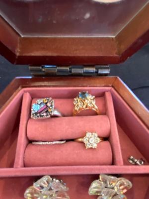 SMALL JEWELRY BOX WITH ESTATE JEWELRY
