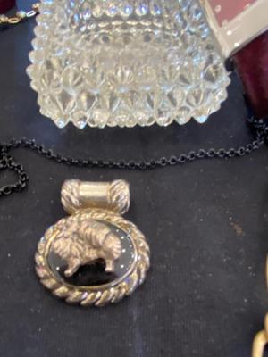 SMALL JEWELRY BOX WITH ESTATE JEWELRY