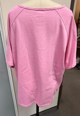 Womens Quacker Factory Pink size 1X Shirt with Flamingo & Cocktail beaded Design