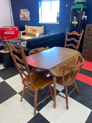 DROP LEAF TABLE AND 4 CHAIRS