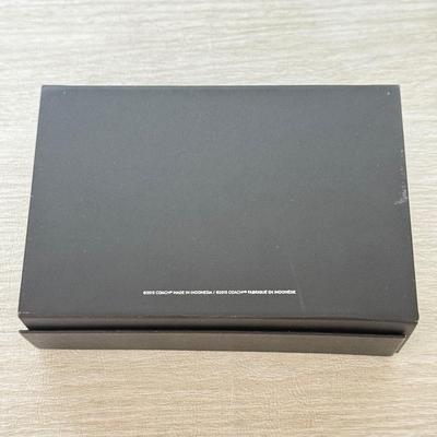 LOT 381D: Black Coach Gift Boxes & Cloth Bags w/ Leather Tags