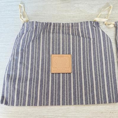 LOT 381D: Black Coach Gift Boxes & Cloth Bags w/ Leather Tags