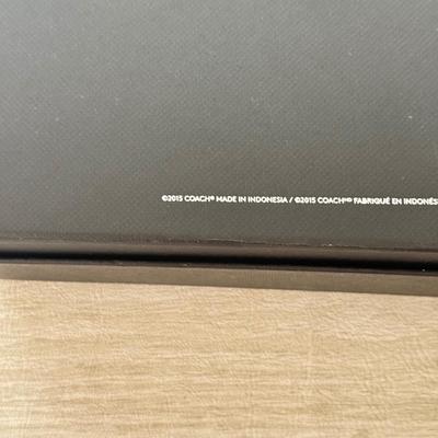 LOT 381D: Black Coach Gift Boxes & Cloth Bags w/ Leather Tags