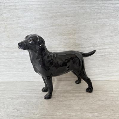 LOT 382K: Rare Vintage Royal Doulton Black Labrador Bone China Figurine