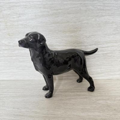 LOT 382K: Rare Vintage Royal Doulton Black Labrador Bone China Figurine
