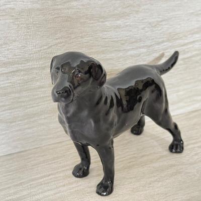 LOT 382K: Rare Vintage Royal Doulton Black Labrador Bone China Figurine