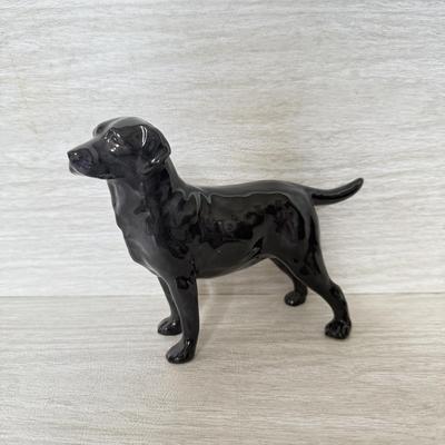 LOT 382K: Rare Vintage Royal Doulton Black Labrador Bone China Figurine