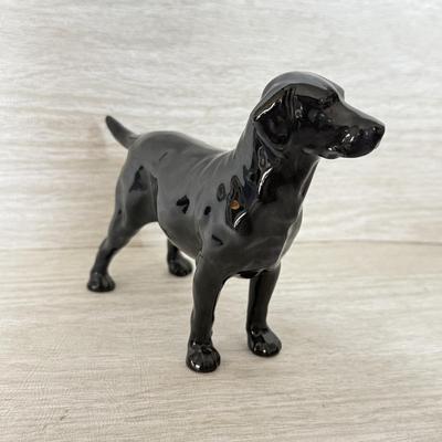LOT 382K: Rare Vintage Royal Doulton Black Labrador Bone China Figurine