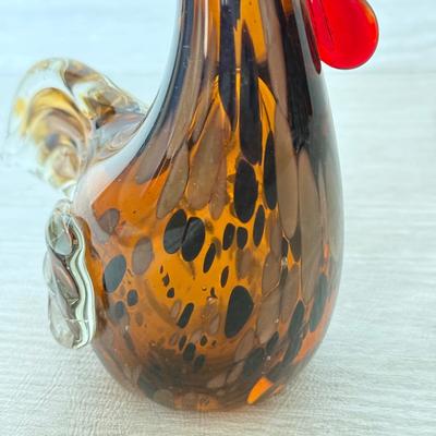 LOT 384K: Vintage Murano Style Speckled Art Glass Rooster
