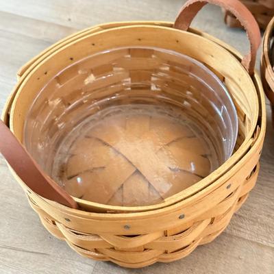 LOT 386K: Collection of Small Hand Woven Longaberger Baskets, some w/ Liners