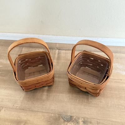 LOT 386K: Collection of Small Hand Woven Longaberger Baskets, some w/ Liners
