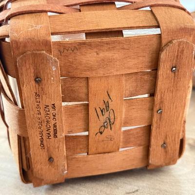 LOT 386K: Collection of Small Hand Woven Longaberger Baskets, some w/ Liners
