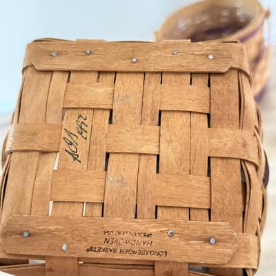 LOT 386K: Collection of Small Hand Woven Longaberger Baskets, some w/ Liners