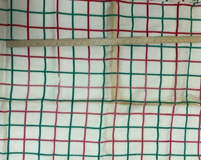Vintage Tablecloth red & green criss-cross