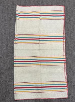 Vintage Tablecloth Multi-striped Southwestern colors turquoise red yellow