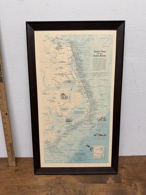 Vintage Ghost Fleet of the Outer Banks National Geographic Shipwreck Map