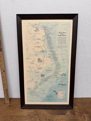 Vintage Ghost Fleet of the Outer Banks National Geographic Shipwreck Map