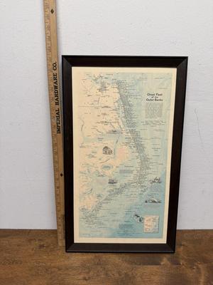 Vintage Ghost Fleet of the Outer Banks National Geographic Shipwreck Map