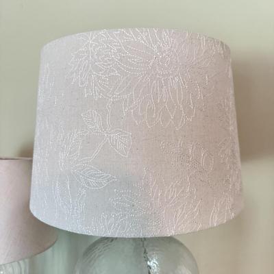 LOT 392F: Pair of Glass Base Table Lamps