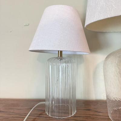 LOT 392F: Pair of Glass Base Table Lamps