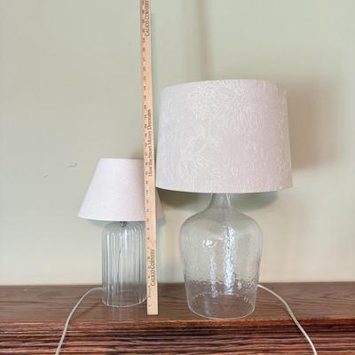 LOT 392F: Pair of Glass Base Table Lamps