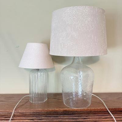 LOT 392F: Pair of Glass Base Table Lamps