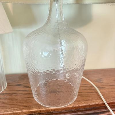 LOT 392F: Pair of Glass Base Table Lamps