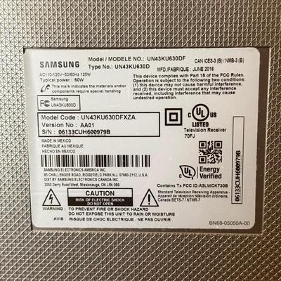 LOT 393F: Samsung HD TV Model UN43K630DF