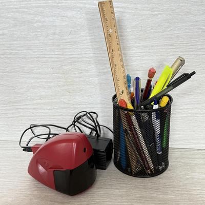 LOT 396L: HP DeskJet 4155e Printer w/ Collection of Office Supplies