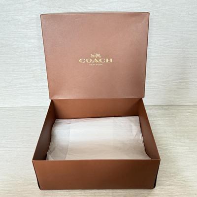 LOT 399D: Brown Coach New York Boxes w/ Branded Cloth Bags